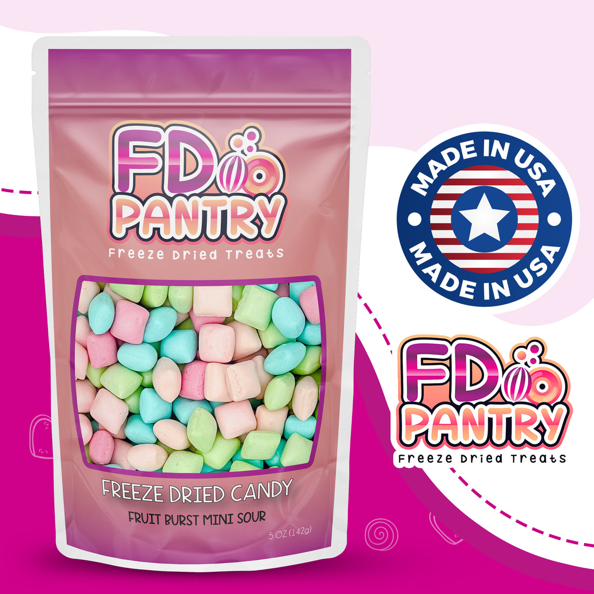 Freeze Dried Fruit Burst Mini Candy Sour – FD Pantry