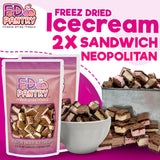Freeze Dried Ice Cream Sandwich Bites 2 pack Crunchy & Sweet - Neapolitan