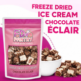 Freeze Dried Ice Cream Cookie Crunch Bites – Chocolate Eclair - Crunchy Sweet Dessert