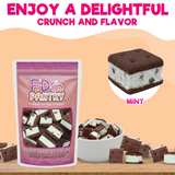 Freeze Dried Ice Cream Sandwich Bites - Mint - Crunchy & Sweet Snack 2.5oz