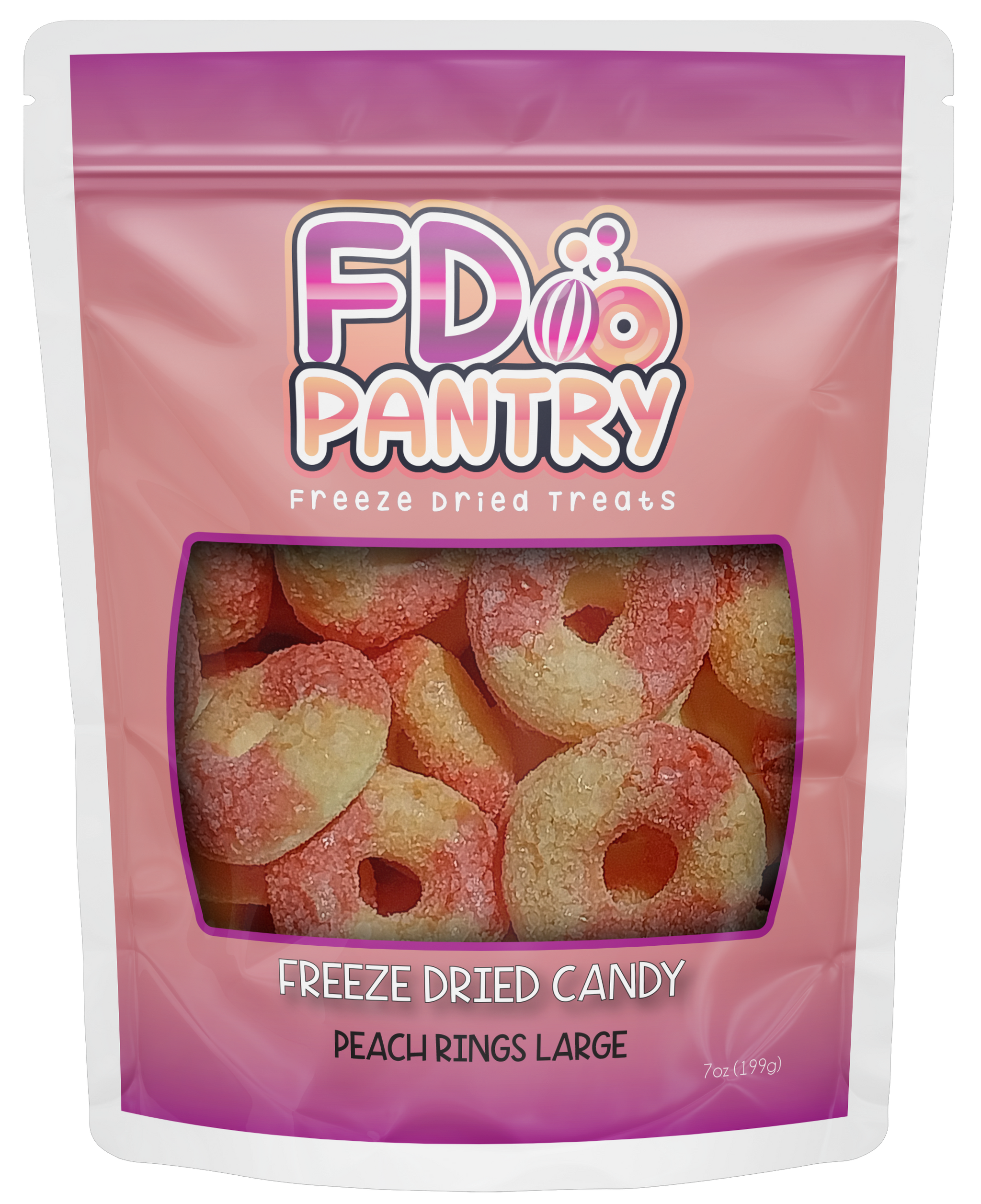Freeze Dried Peach Rings 7 oz – FD Pantry